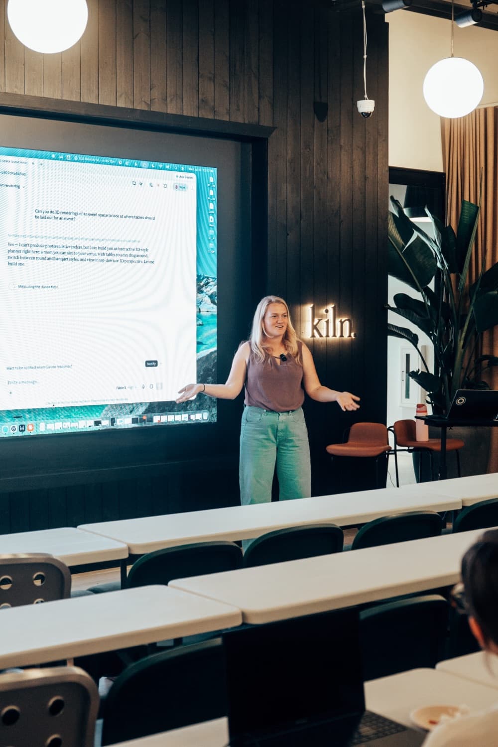 Jamie Christensen leading a live AI training session
